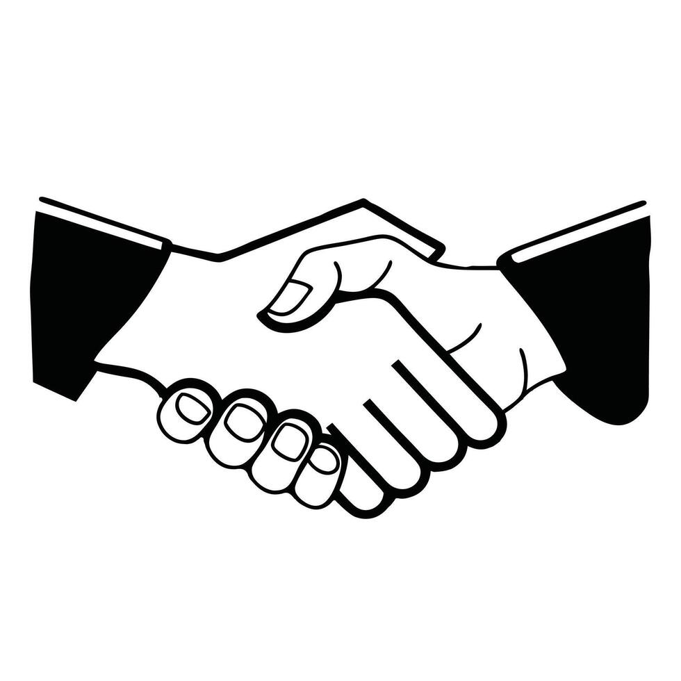 handshake clip art illustration. vector