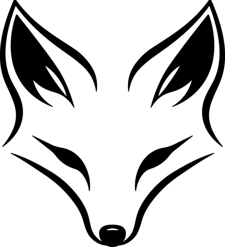 black fox head without background vector
