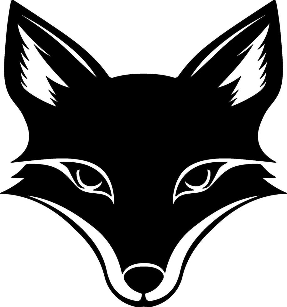 black fox or wolf head without background vector