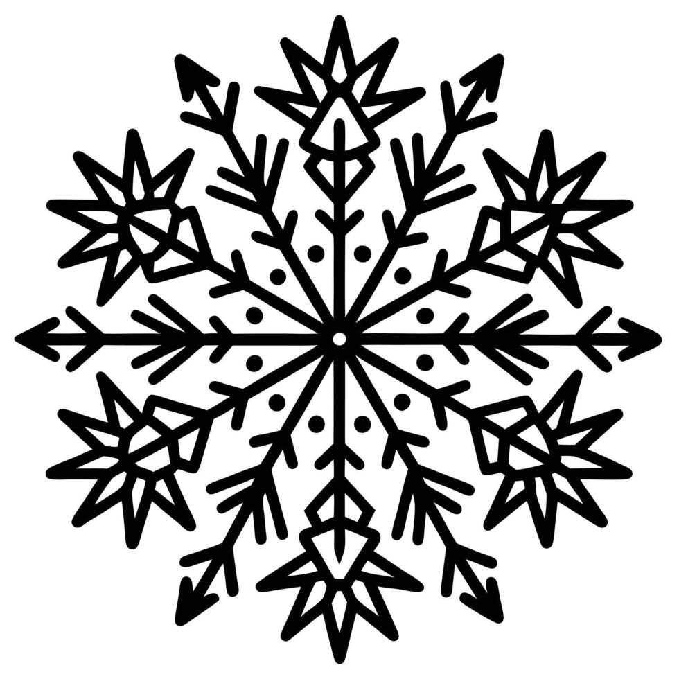 snowflake coloring pages vector