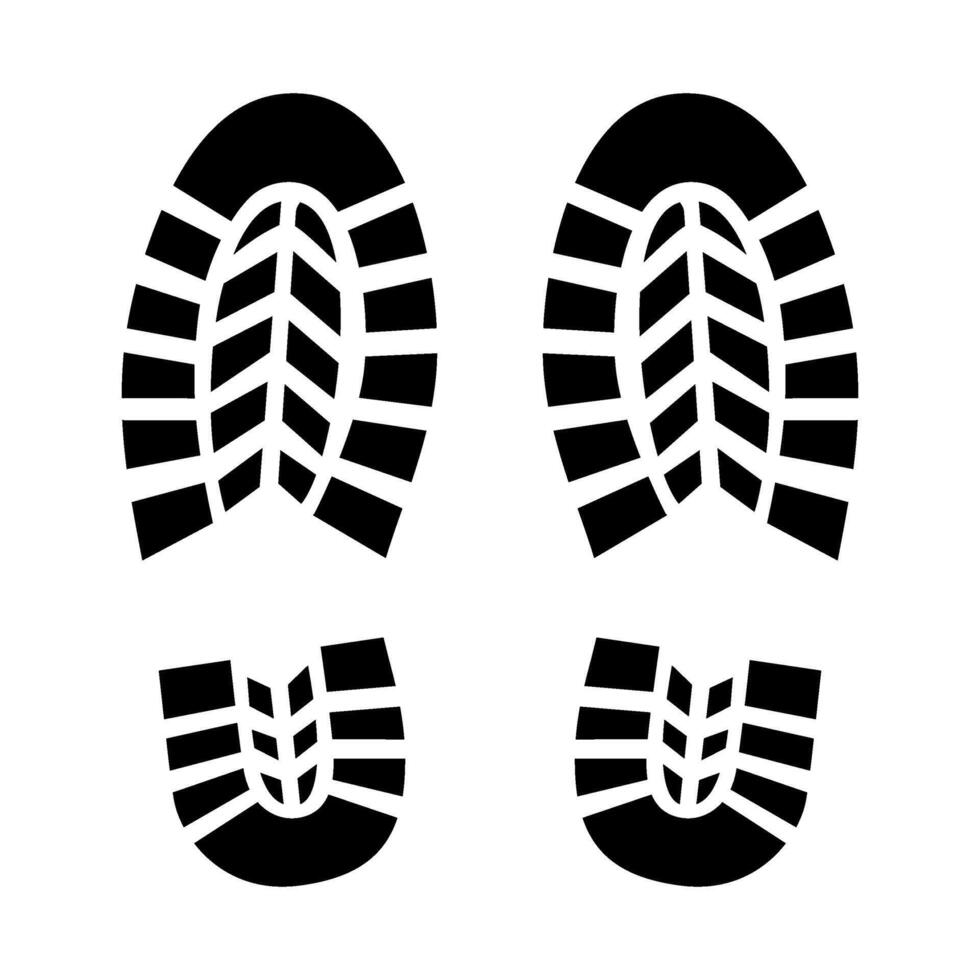 right and left outdoor boat shoe prints vector