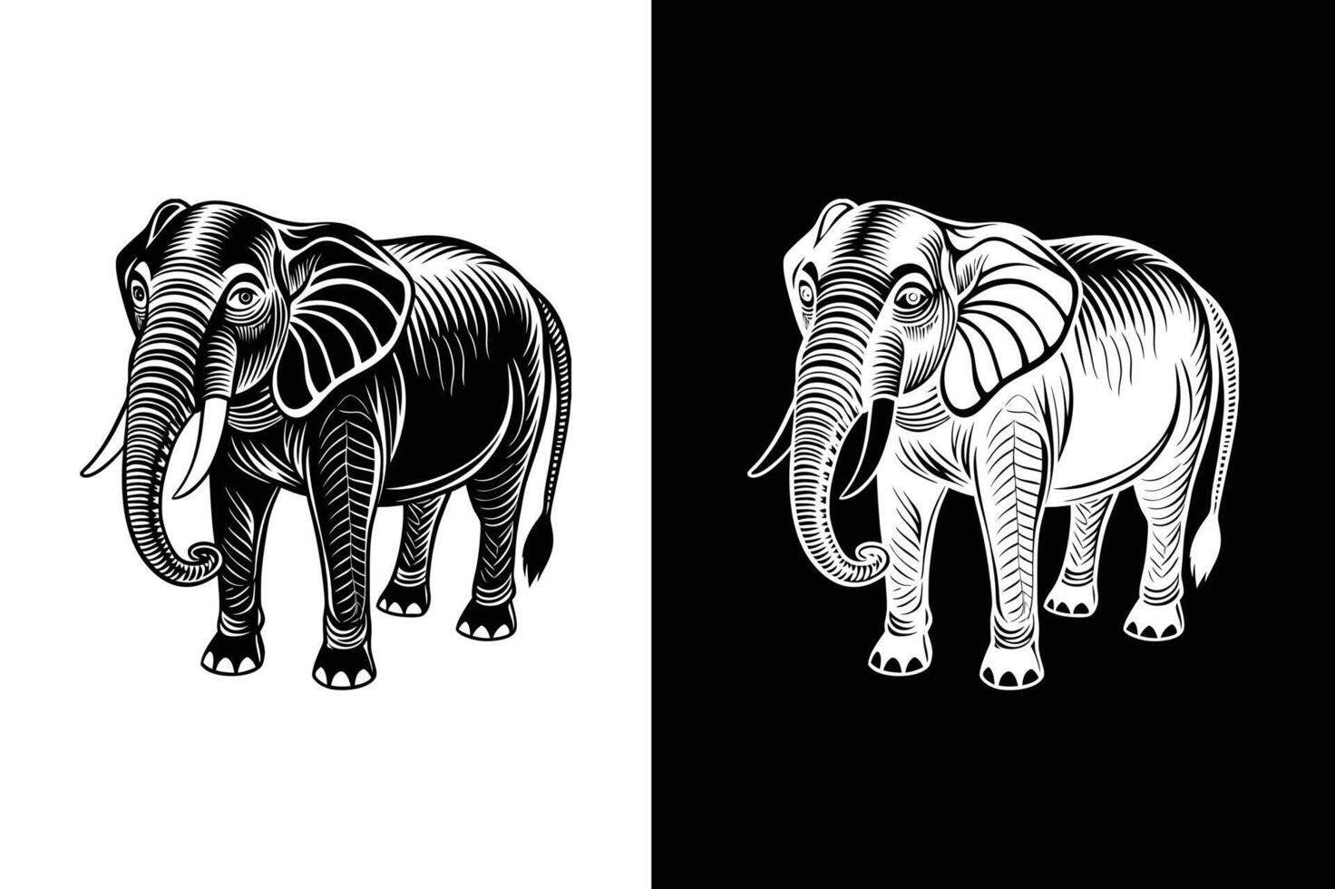 Elephant Silhouette Icon. Clean and Bold Designs for White and Black Backgrounds vector