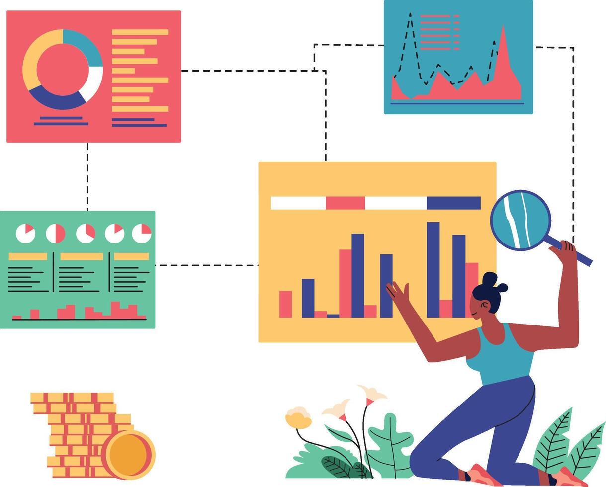 Blockchain Analysis Illustration vector
