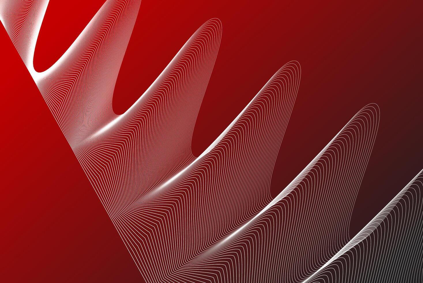 White wave abstract style on a red background, lighting effects, and luxury design style. vector