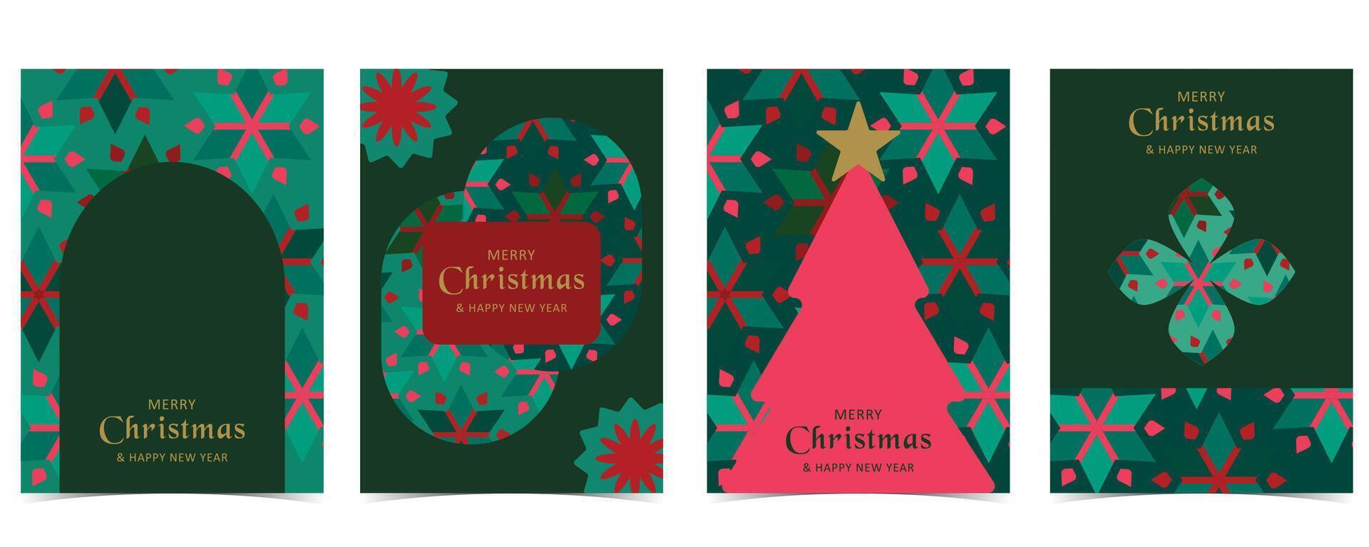 Green Christmas festival background with geometric style. for a4 vertical design vector