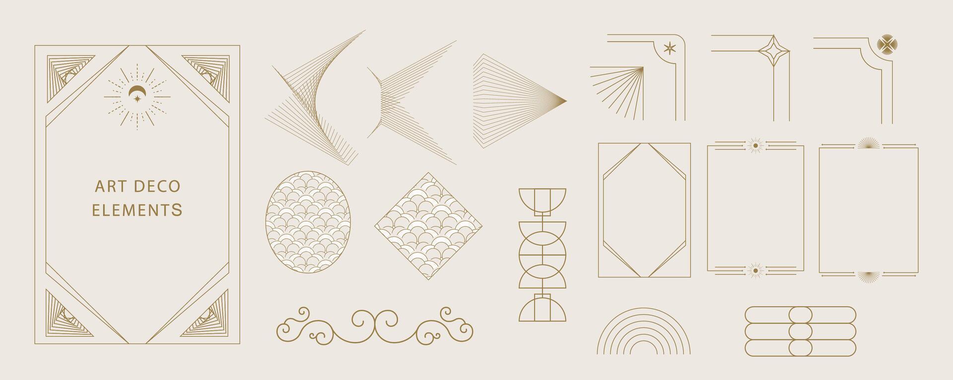 Vintage deco frame and border. Abstract decoration element object vector