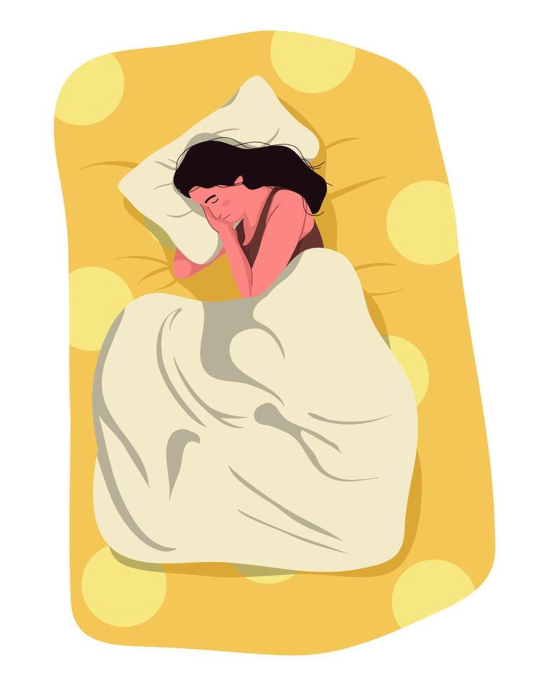 Sleeping Happy Woman vector
