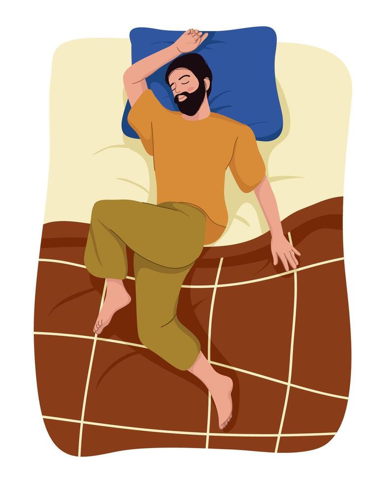 Sleeping Happy Man vector