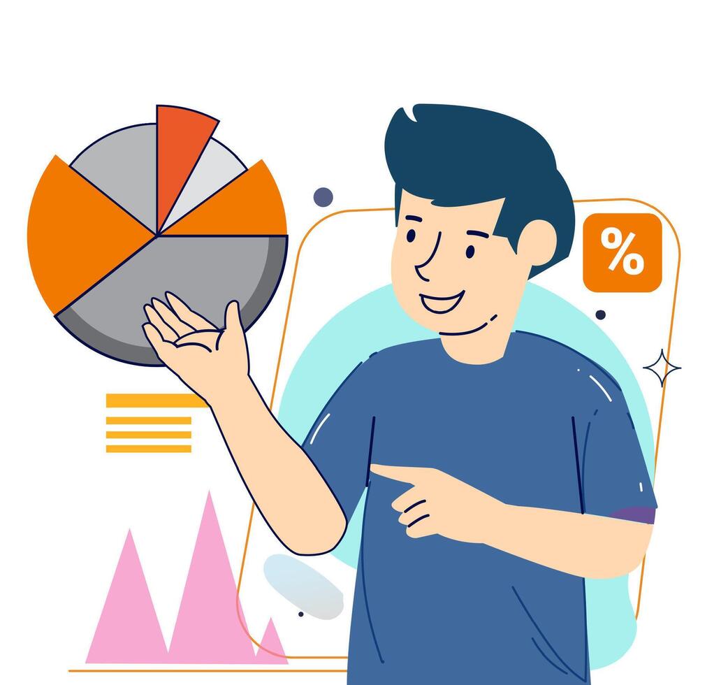 Digital marketing concept illustrations. Modern flat design illustration of Data Analysis vector