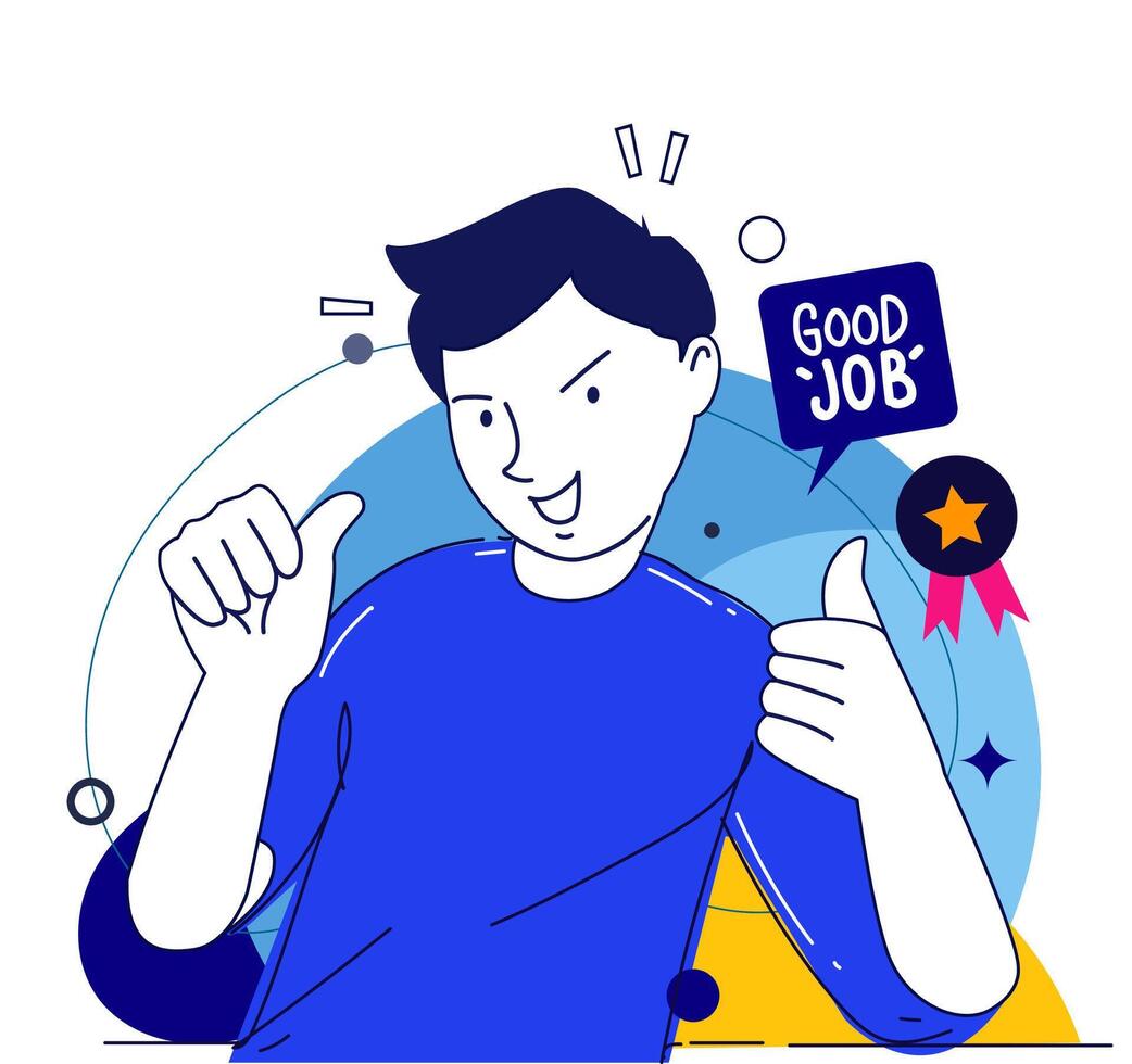 Business goal celebrating. Celebrating success and victory. Concept of win, achievement and luck. Winners rejoicing their triumph. Modern flat design illustration vector