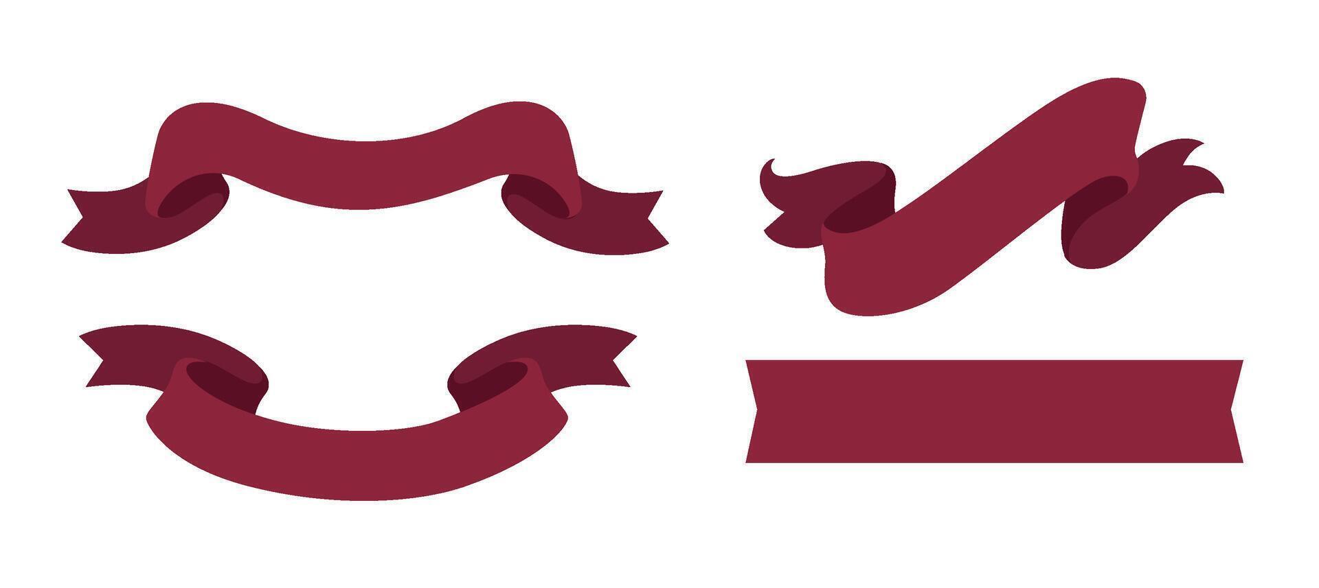Red Ribbon Banner Set vector