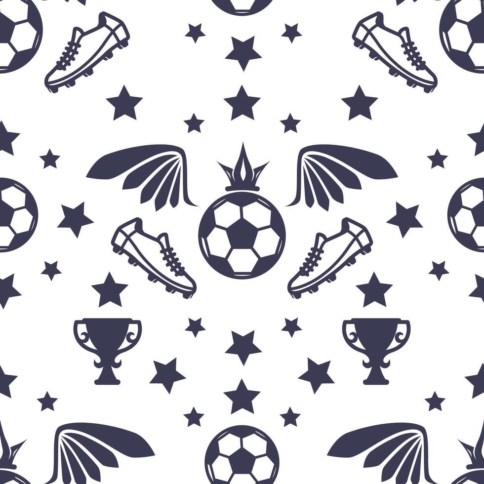 Soccer Trophy Star Seamless Pattern vector
