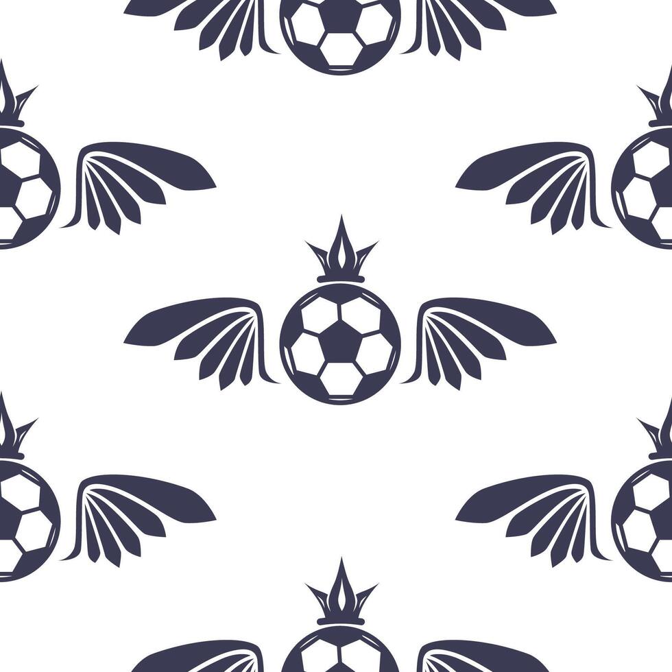 Winged Soccer Ball Seamless Pattern vector