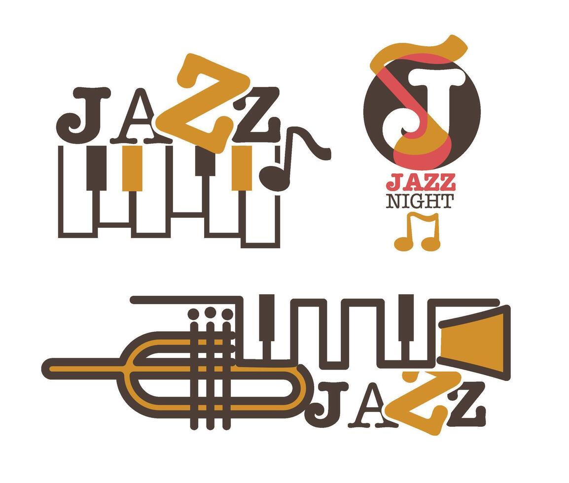 Jazz Music Event Logos vector