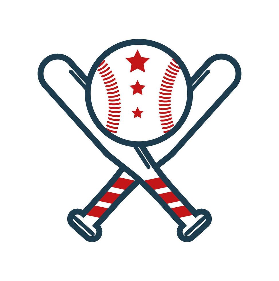 Baseball Crossed Bats Emblem vector