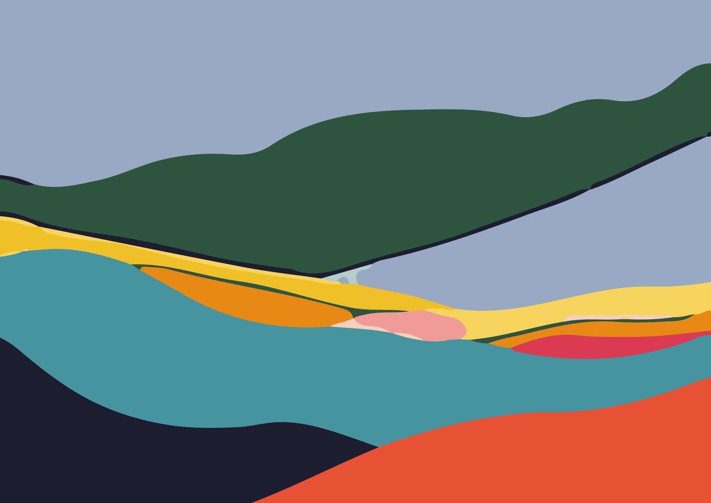 Colorful Abstract Hills illustration vector