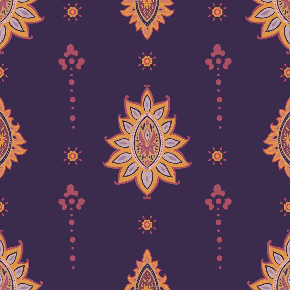 Dark Background Paisley Floral vector