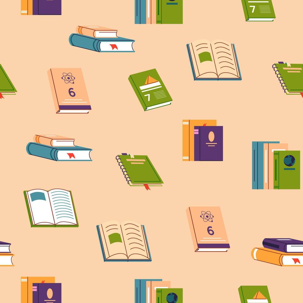 Seamless Books Pattern Illustration vector