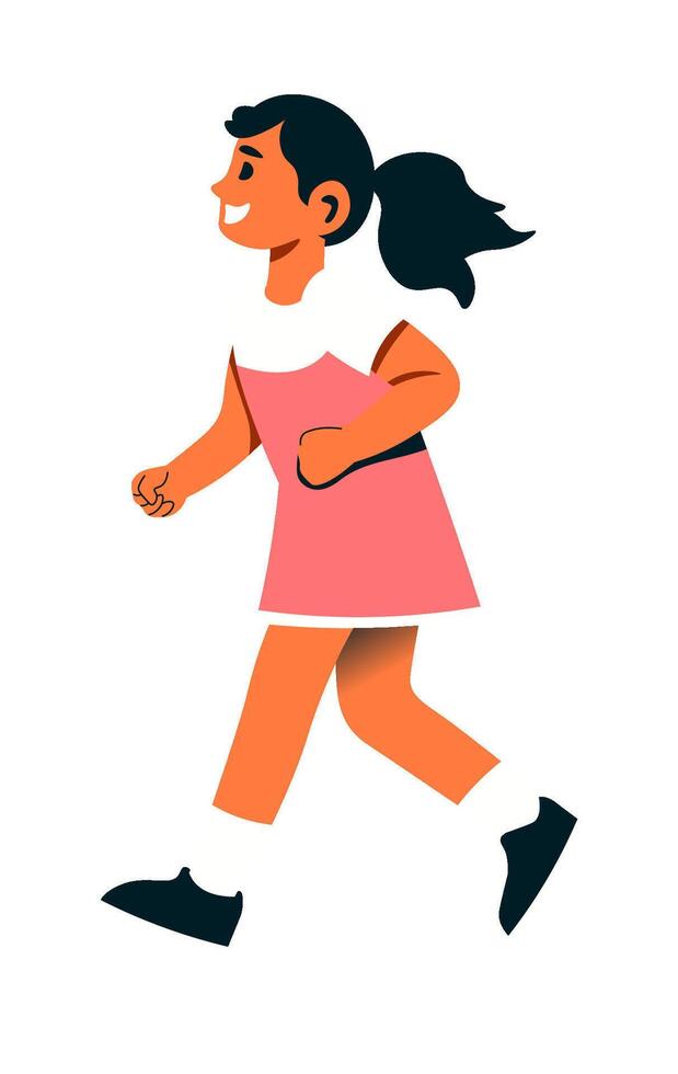 Girl walking in a dress vector