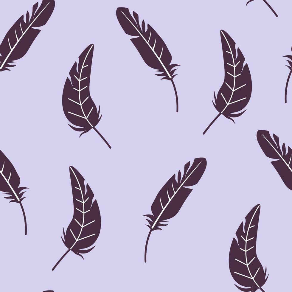 Purple Feather Seamless Pattern vector