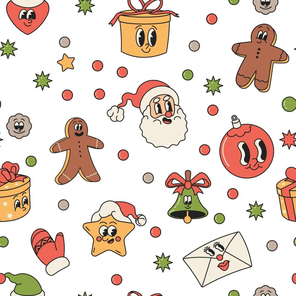 Christmas Festive Seamless Cartoon Pattern vector