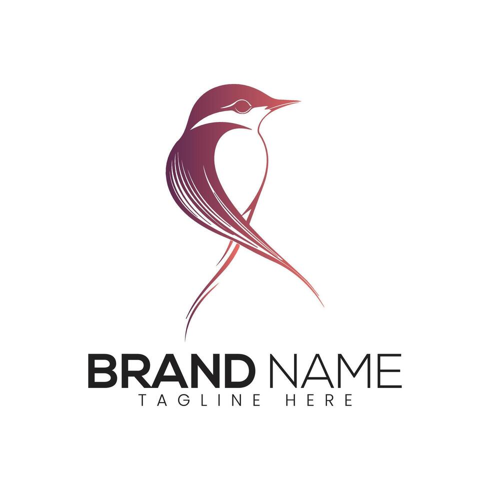 A bird logo design with a red and purple color scheme vector