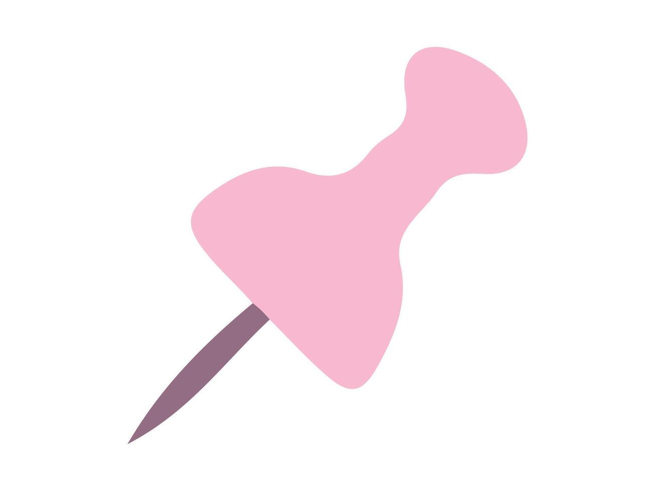Illustration of a pink push pin isolated on a white background. Concept of office supplies, paper organization, stationery design, school item, Minimalist Design, Reminder Pin for Organization vector