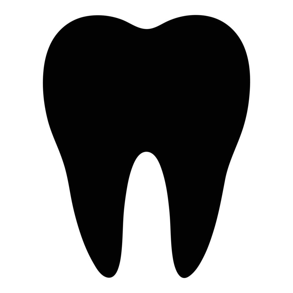 dental elegancia, humano diente silueta vector