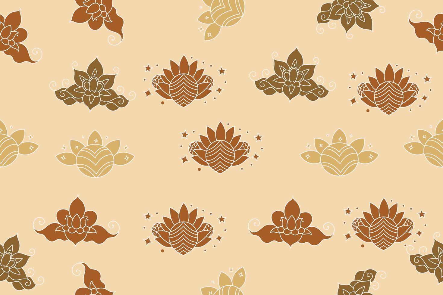 A brown and tan pattern with flowers vector