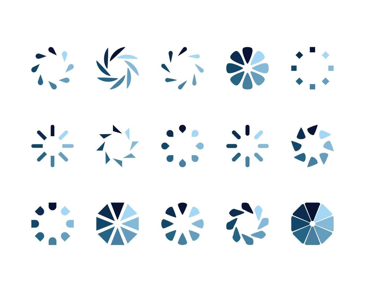 Collection Loading bar status icon. illustration. Set of loaded icons. Download progress. Donload or Upload. vector