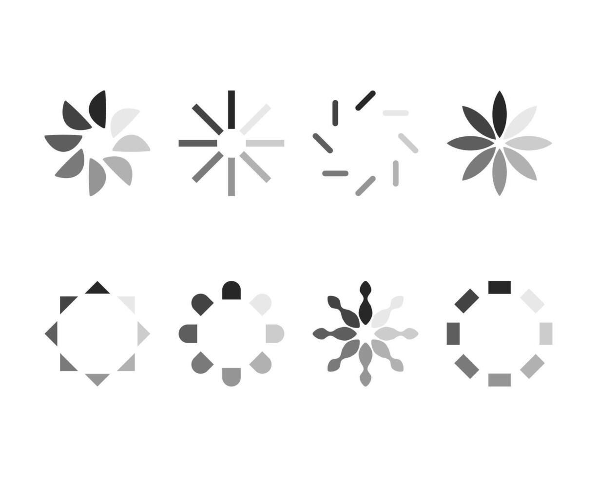 Collection Loading bar status icon. illustration. Set of loaded icons. Download progress. Donload or Upload. vector