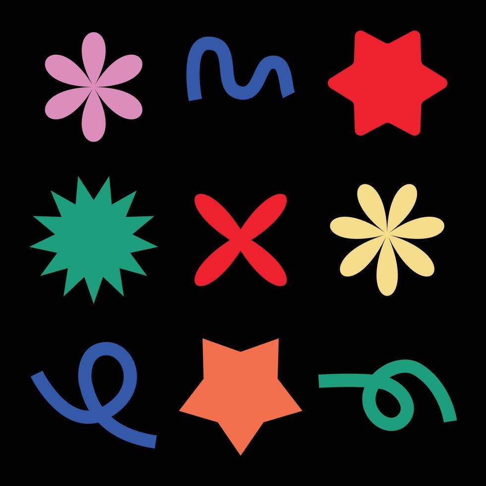 Sharp shape geometric halftone colorful shapes line shapes vector