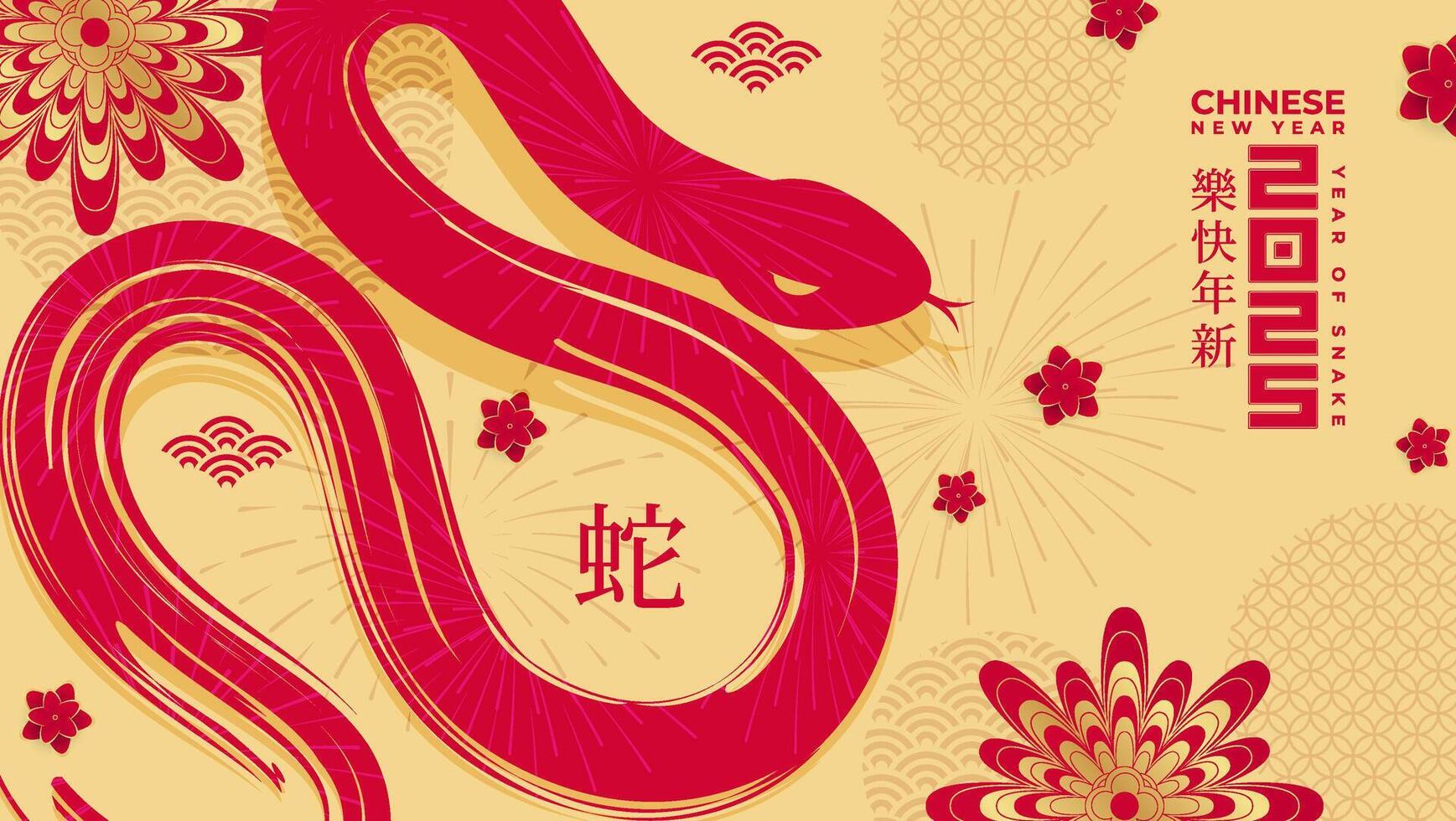 Chinese new year of the snake 2025. vector