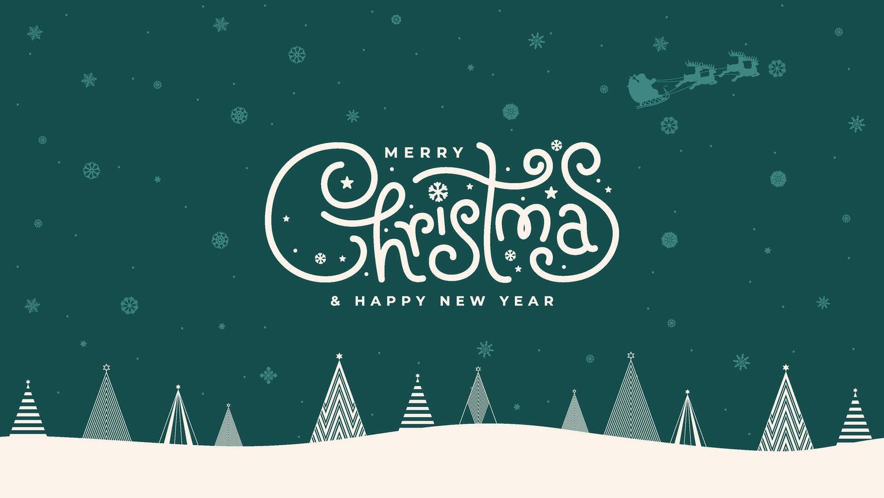 Wishing you a Merry Christmas and a Happy New Year. vector