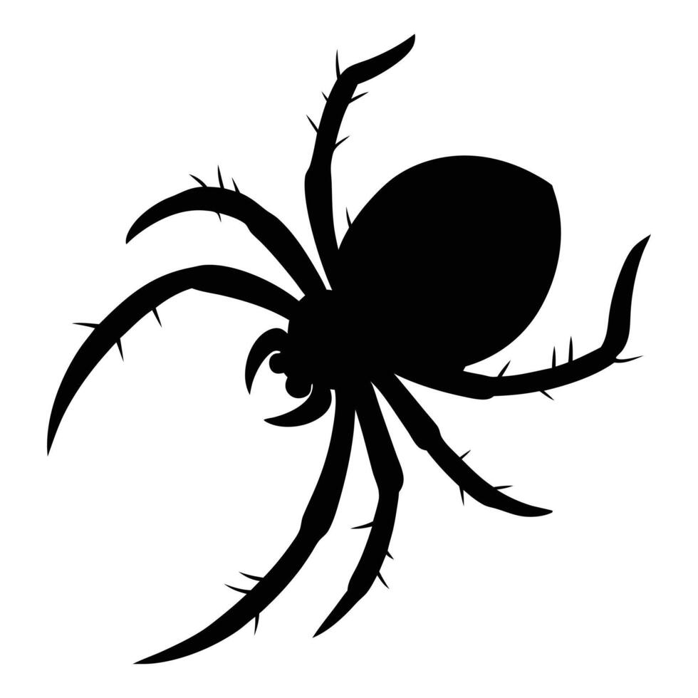 Spider Silhouette Icon, Minimal Animal Illustration vector