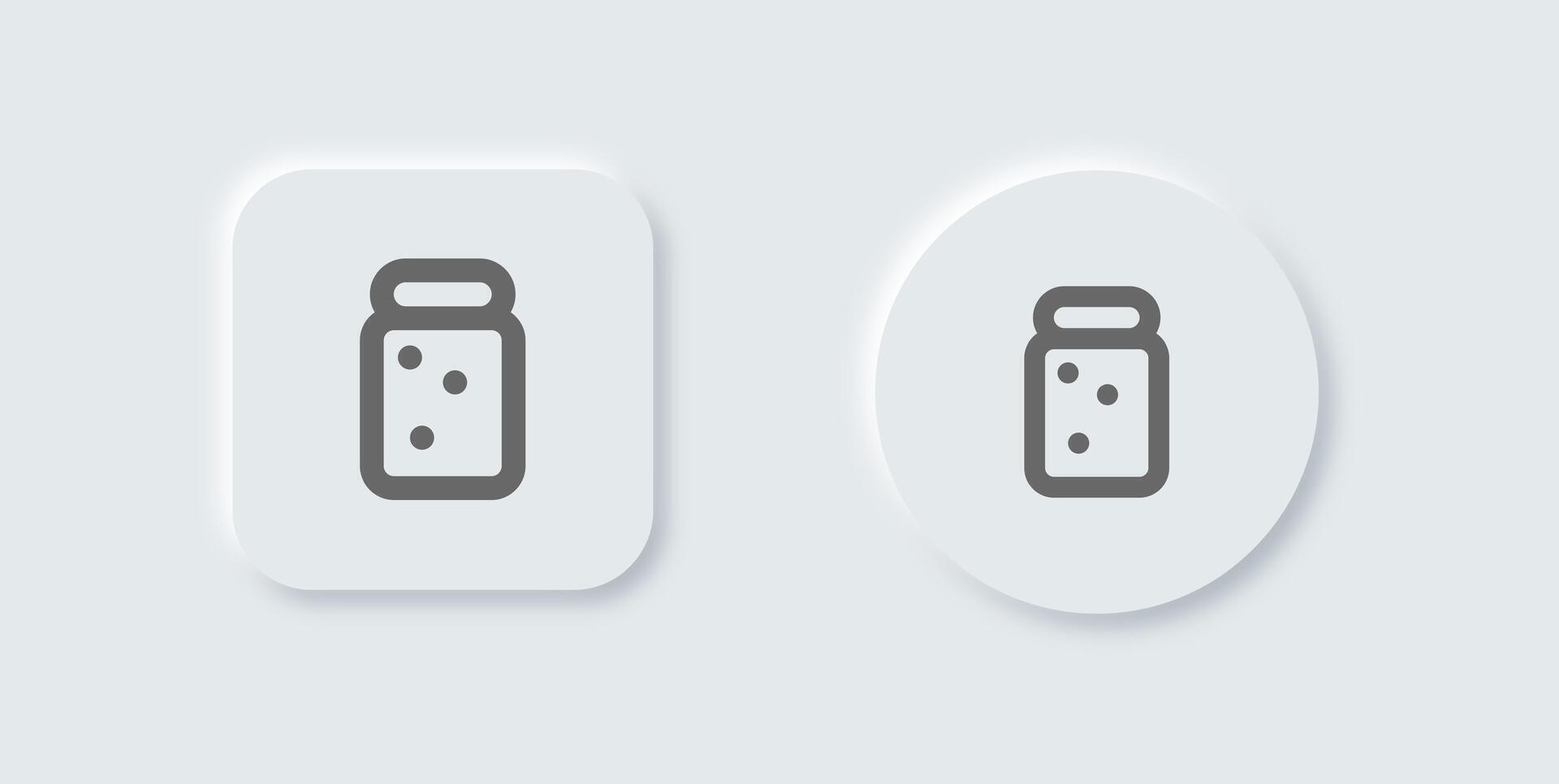 Powder line icon in neomorphic design style. Mineral signs illustration. vector
