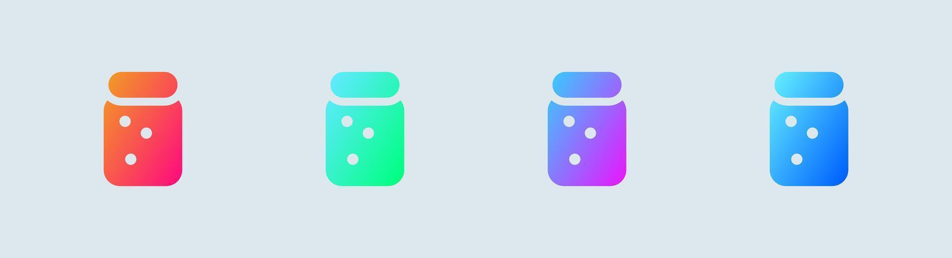 Powder solid icon in gradient colors. Mineral signs illustration. vector