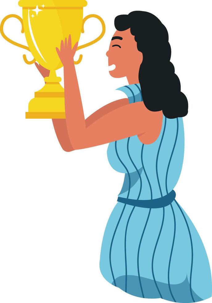 People Winner Character in Flat Design vector