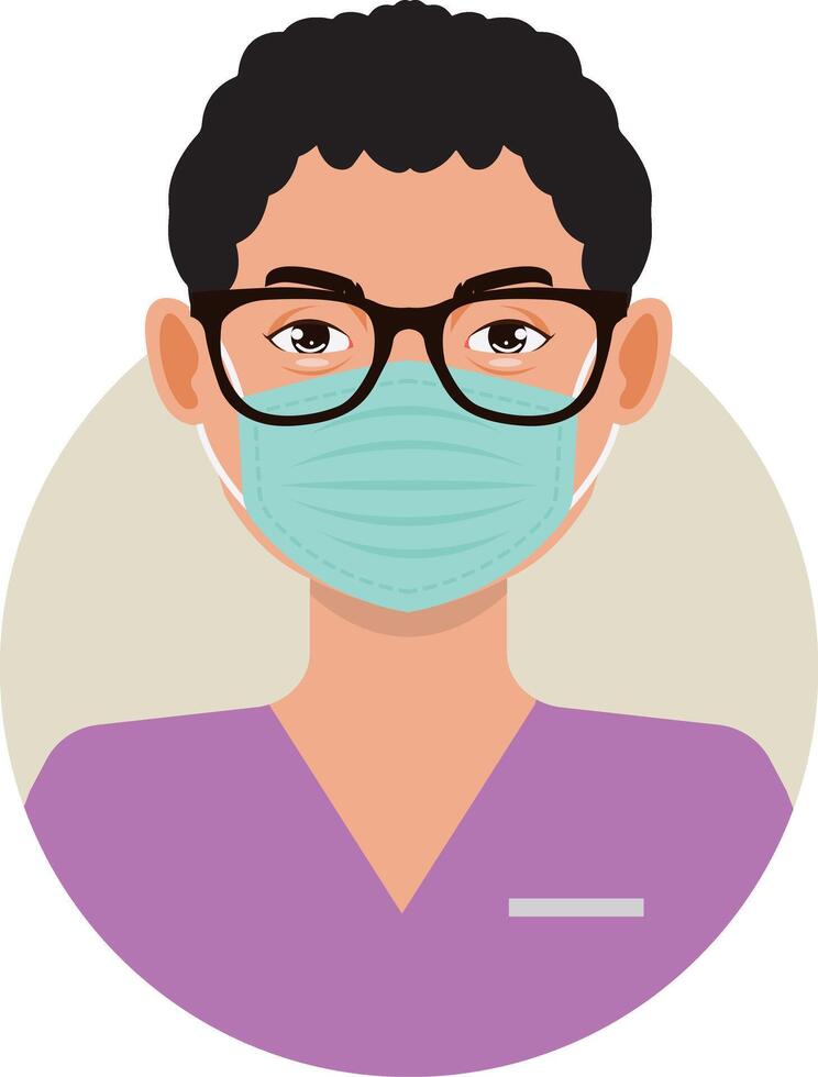 Man Medical Staff Character with Cartoon Design and Shape vector