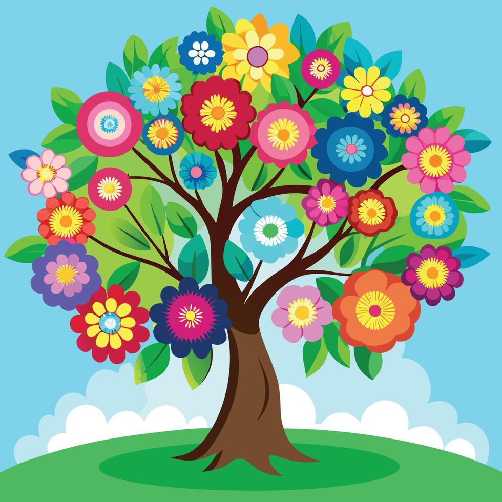 Trees flat style illustration vector