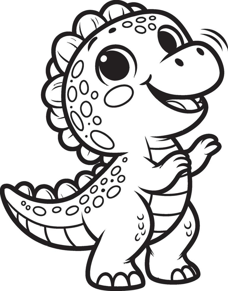 Cute dinosaur coloring pages vector