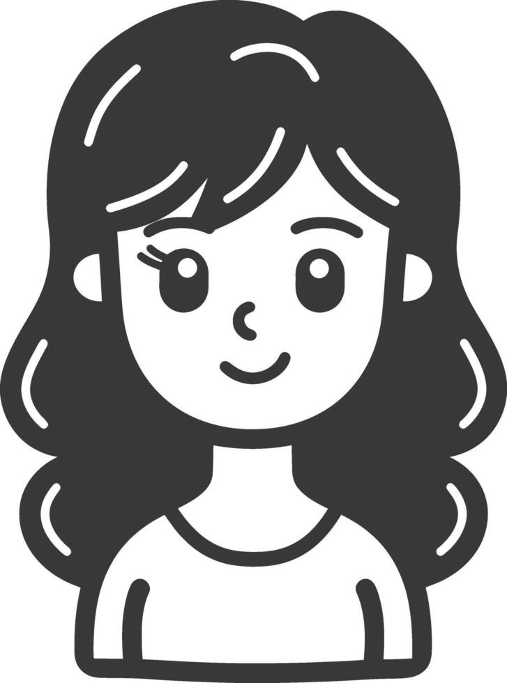 A woman avatar icon on a white background vector