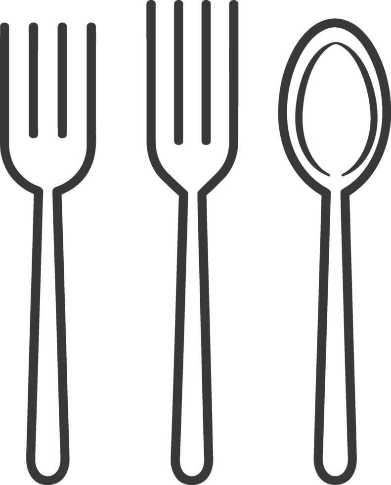 Fork, spoon and knife icon set vector