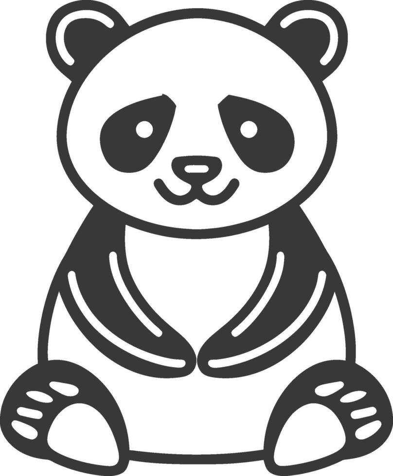 A panda bear is sitting on the ground vector