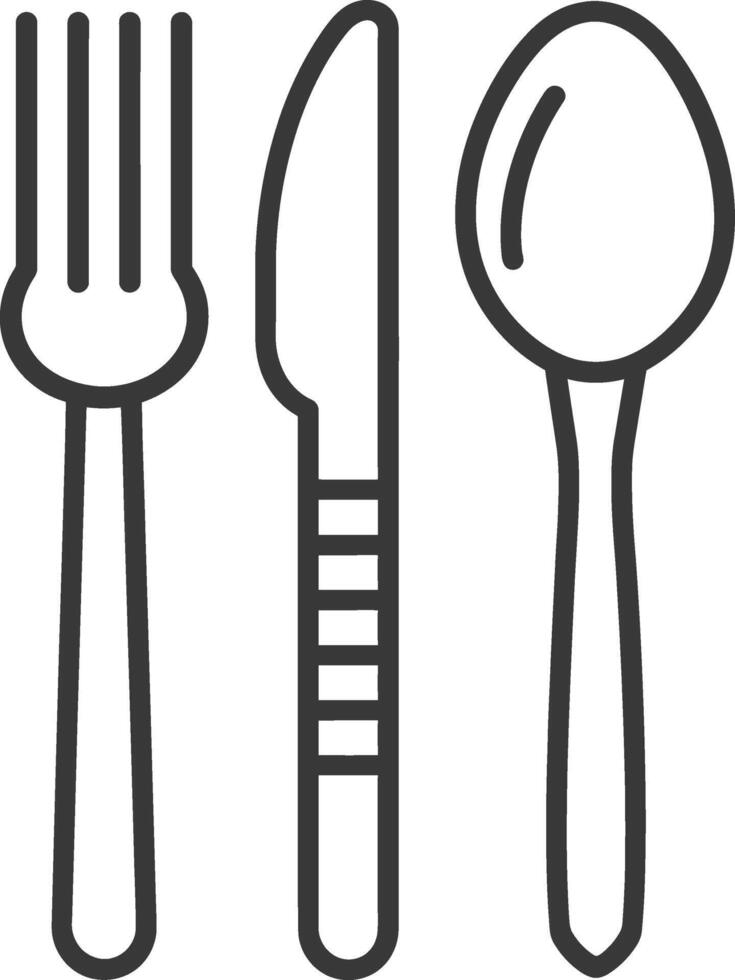 Fork, spoon and knife icon illustration vector