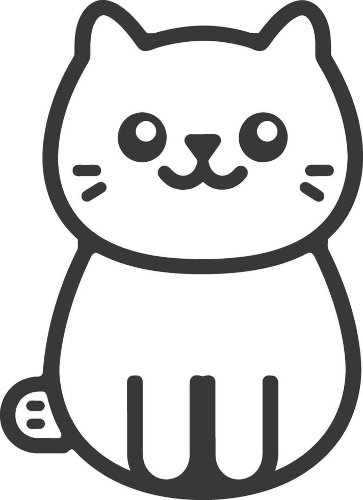 A black and white cat icon on a white background vector