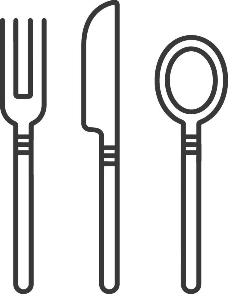 Fork, knife and spoon icon set vector