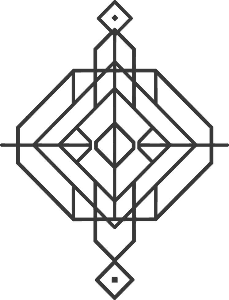A black and white geometric design vector