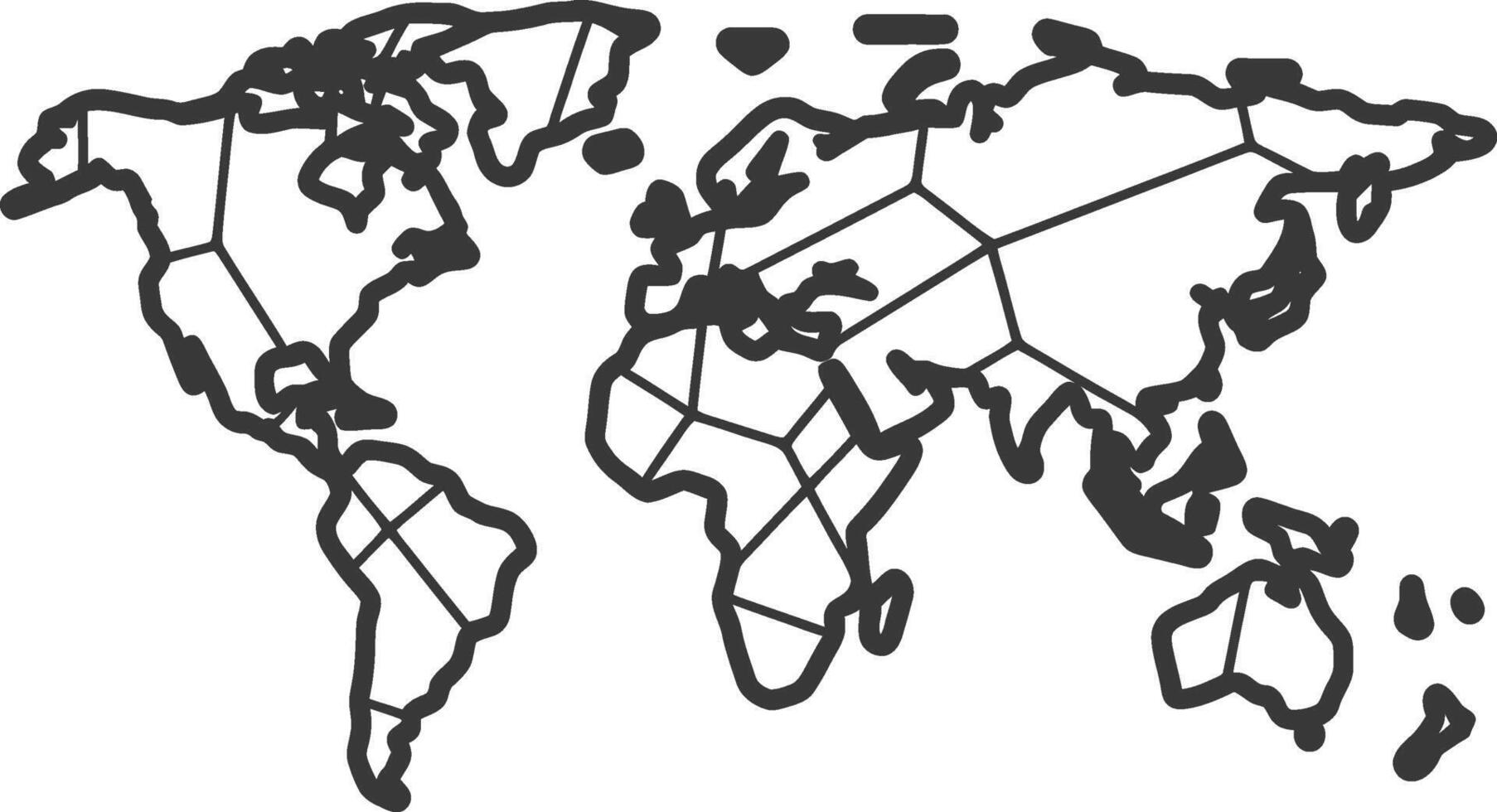 World map outline illustration vector