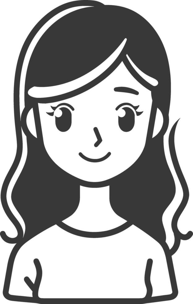 A woman with long hair and a smile vector